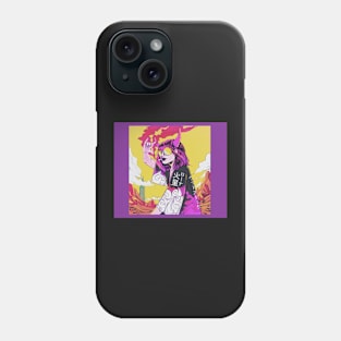 Devil's daughter - Vintage drawing - Psychedelic color Phone Case