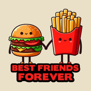 Hamburger and French Fries Best Friends Forever T-Shirt