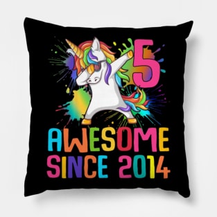 Kids 5 Years Old 5th Birthday Unicorn Shirt Girl Pillow