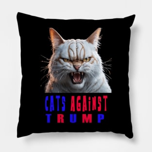 cats against trump funny Pillow