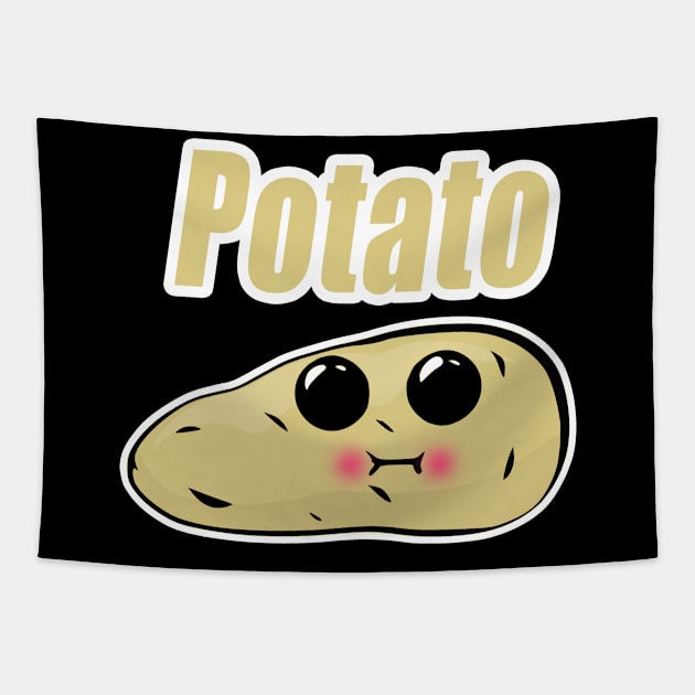 Funny amine face potato Tapestry by CaptainHobbyist