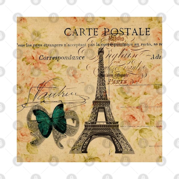 vintage butterfly paris eiffel tower fashion by Tina