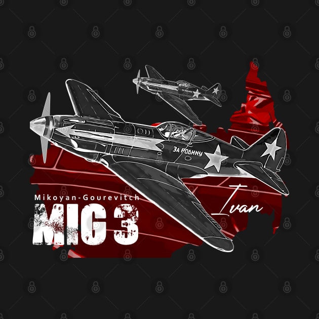 Mikoyan-Gurevich MiG-3 Russian Vintage Aircraft by aeroloversclothing