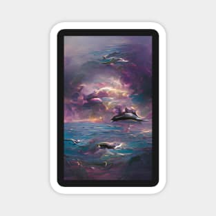 Ocean Glow Dolphin Dream Art Magnet