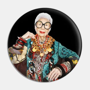 Iris Apfel Age 100 Years Happy Womans Day Pin