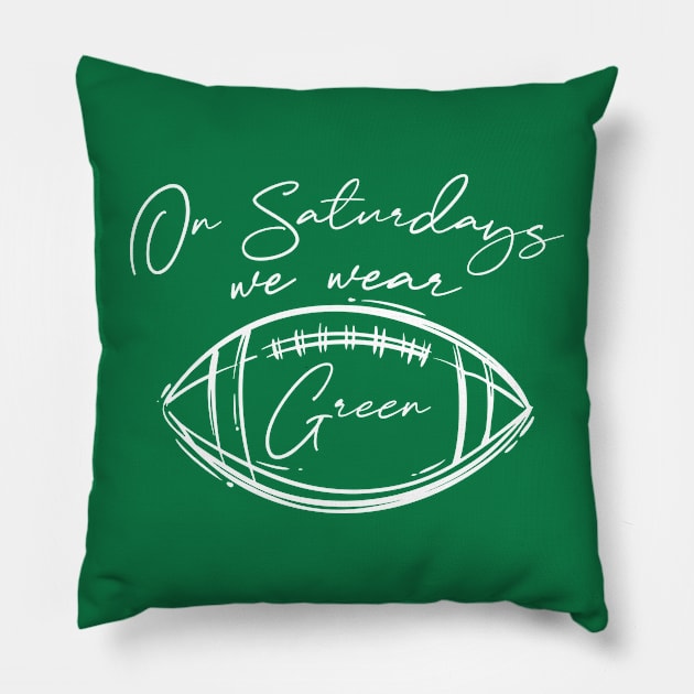 On Saturdays We Wear Green // Vintage School Spirit // Go Green Script Pillow by SLAG_Creative