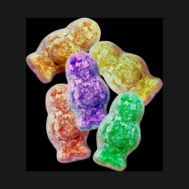 Jelly babies sweets on a black background. by victorhabbick