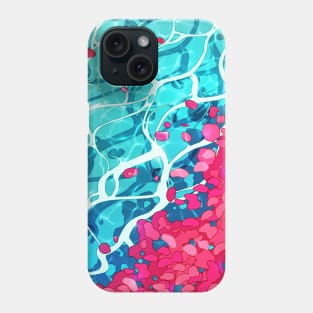 Red roses and petals in the water Phone Case