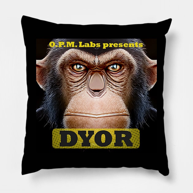 Funny DYOR Bored Ape Crypto Meme Pillow by PlanetMonkey
