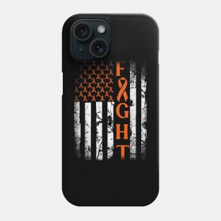 Leukemia Ribbon Fight American Flag Leukemia Awareness Phone Case