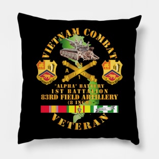 Vietnam Combat Veteran w  Alpha Btry 1st Bn 83rd FA - 8 Inch SP Pillow