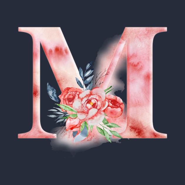 Floral Watercolor Monogram - M by MysticMagpie