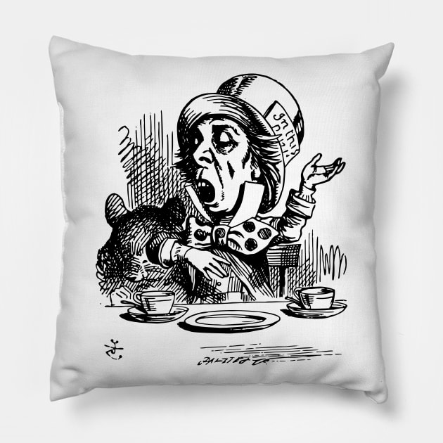 mad hatter alice in wonderland Pillow by goatboyjr