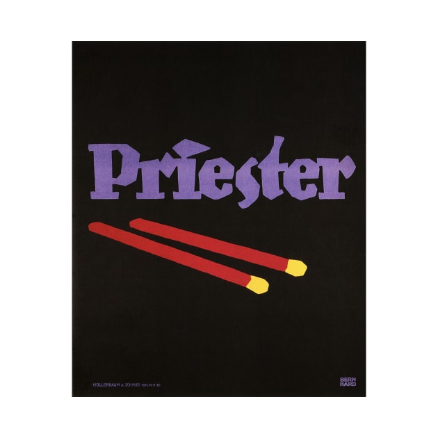PRIESTER MATCHSTICKS c1910 by Lucian Bernhard Vintage German Sachplakat Style by vintageposters