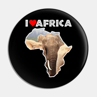 I Love Africa Elephant Family Pin