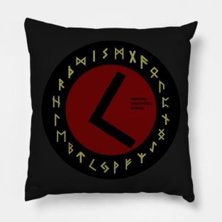 Red Kenaz Futhark Rune Symbol Pillow