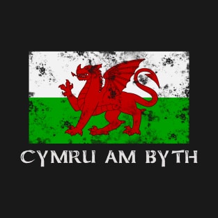 Flag of Wales with national motto T-Shirt