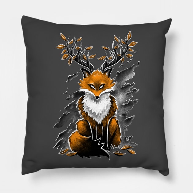 Deer Fox Pillow by c0y0te7