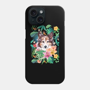 Tropical Sheltie Shetland Sheepdog Phone Case