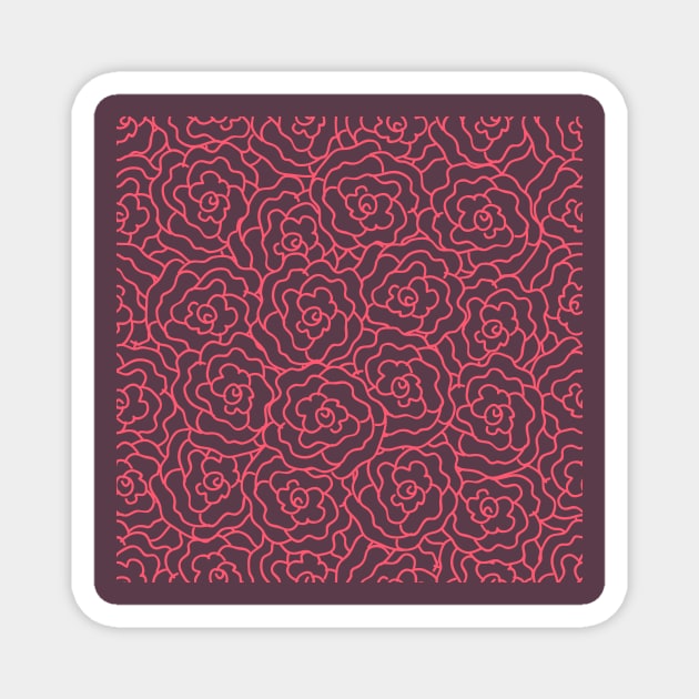 Elegance Seamless pattern with flowers Magnet by Olga Berlet