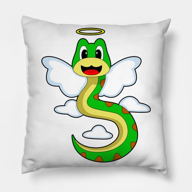 Snake Angel Angel wings Pillow by Markus Schnabel