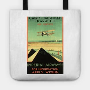 Imperial Airways Air Travel Cairo Baghdad Karachi Vintage British Airline Tote