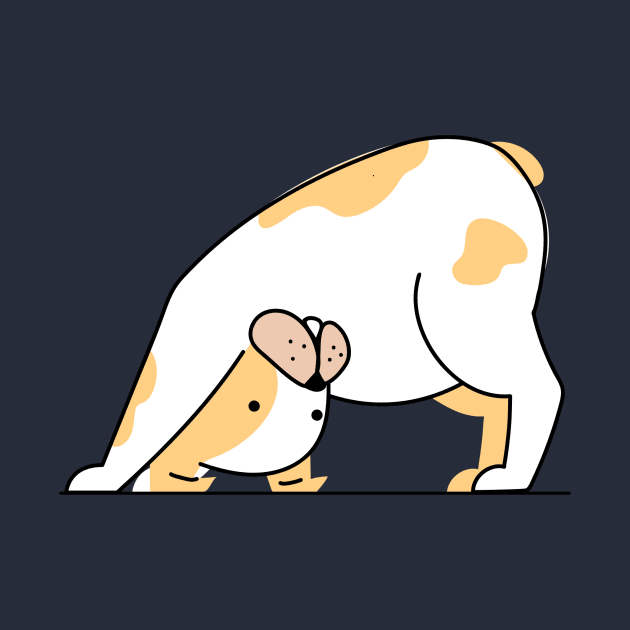 Yoga Downward Dog Pose by InkyArt