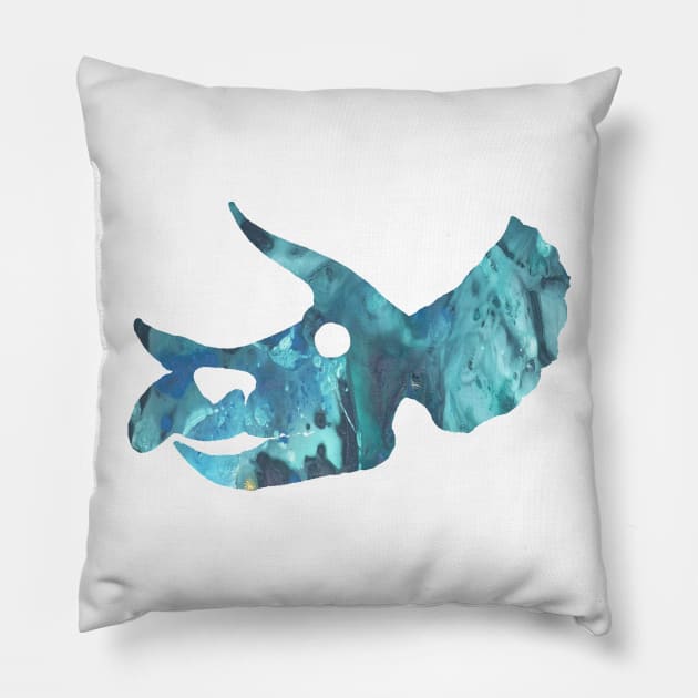 Triceratops Skull Pillow by BittenByErmines