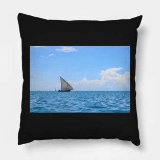 African Boat in Indian Ocean Zanzibar Tanzania Pillow