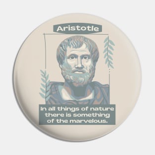 Aristotle Portrait and Quote Pin