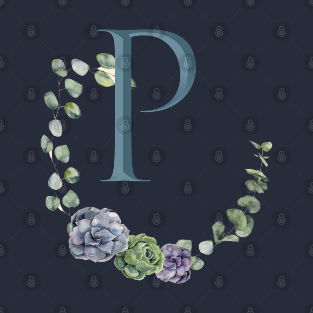 Monogram Botanical Flower P by BIBLIOTEECA