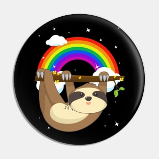 Funny Climbing Sloth LGBT Community Pride T-Shirt Pin