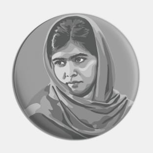 Malala Yousafzai Portrait and Quote Pin