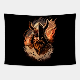 Dark Fire Viking Tapestry