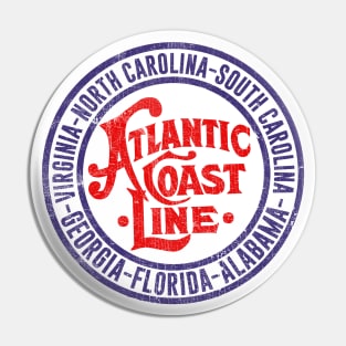 Atlantic Coastline Railroad --- Vintage Style Faded Design Pin