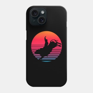 Cowboy Bull Rider retro sunset Phone Case