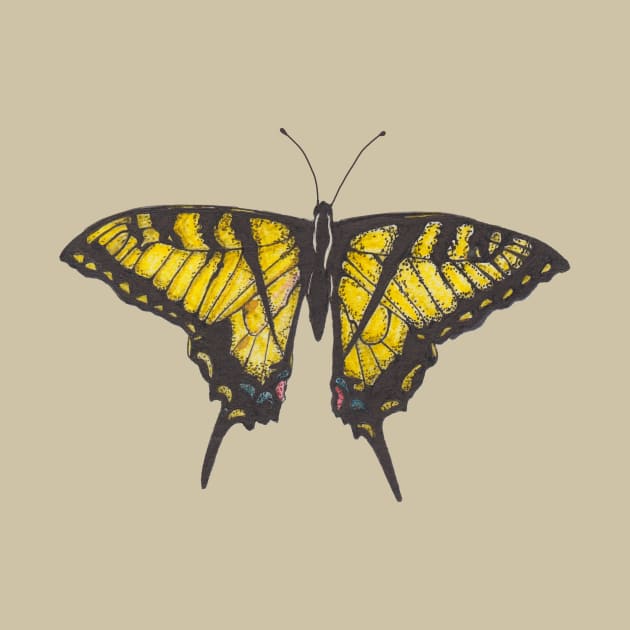 Big beautiful yellow butterfly Machaon by deadblackpony