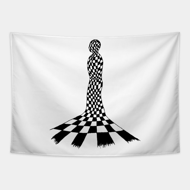 Checkered figure Tapestry by HanDraw