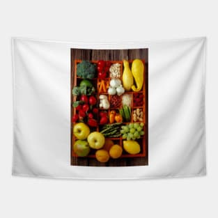 Fruits and vegetables in compartments Tapestry