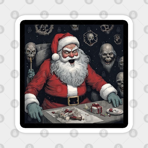 Creepy Zombie Santa Magnet by Hellbender Creations