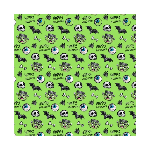 Light green Halloween pattern by Inspired-DS