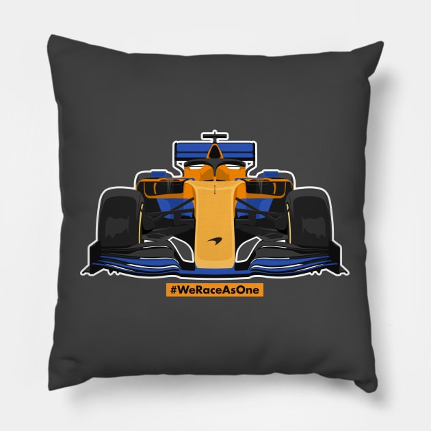 Formula car one f 1 we race as one racing mc Pillow by creative.z