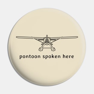 Floatplane line drawing "pontoon spoken here" black Pin