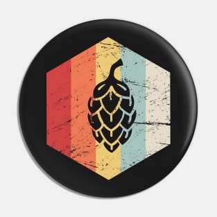 Retro Vintage Hops Craft Beer Icon Pin