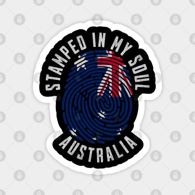 Stamped in My Soul Australia Flag Design Aussie Pride Magnet by Yesteeyear