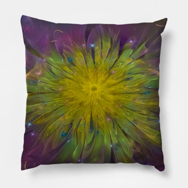 Abstract flower fractal Pillow by Tanyalovus