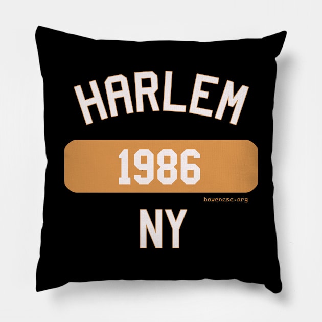 Harlem 1986 (Orange) Pillow by The Bowen Center