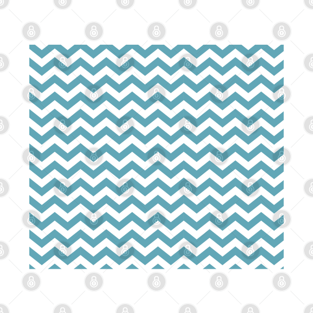 Teal Blue Thick Chevron Pattern by squeakyricardo