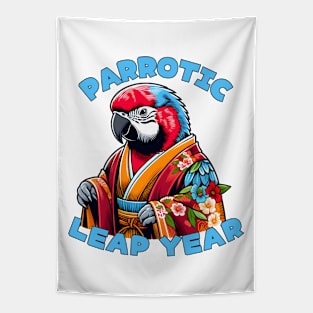 Leap year parrot Tapestry