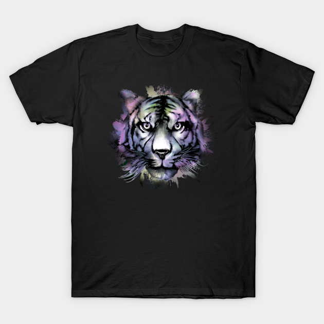 Watercolor Realistic Tiger Purple and Gray - Watercolor - T-Shirt ...
